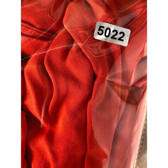 Nicholas Dress Ruched Gathered Puff Sleeve V-Neck A-Line Midi Red Size 6 - Picture 7 of 7